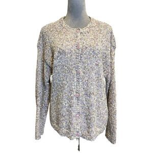 Northern Isles Wool Vintage Button Up Cardigan Sweater L Easter Cottagecore Cozy